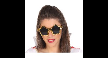 Carnaval/verkleed party bril Stars - Disco/eighties thema - goud - volwassenen