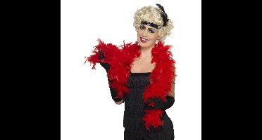 Carnaval Verkleed veren boa - rood - 150 cm - carnaval accessoires - Feestartikelen