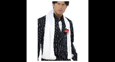 Carnaval verkleedkleding Gangster sjaal met kwastjes - wit - volwassenenen