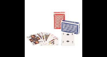 Clown Games Speelkaarten - 2x stuks - rood en blauw - karton - pesten/pokeren