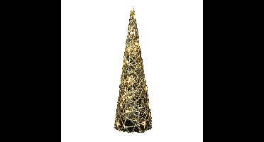 Countryfield LED kegel kerstboom lamp - goud - 30 leds - 60 cm - met timer