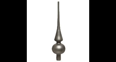 Decoris Kerst piek - antraciet grijs - 26 cm - glas - mat - kerstboompiek