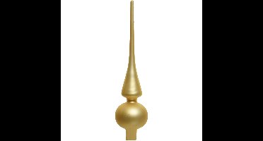 Decoris Kerst piek - goud - 26 cm - glas - mat - kerstboompiek