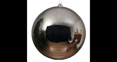 Decoris Kerstbal - zilver - groot - 20 cm - kunststof - glans