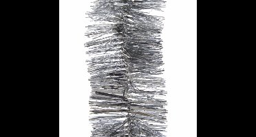 Decoris kerstslinger-guirlande - 2x - zilver - glanzend lametta - 270 cm