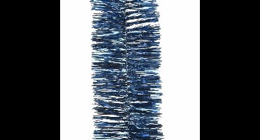 Decoris kerstslinger-guirlande - donkerblauw - glanzend lametta - 270 cm