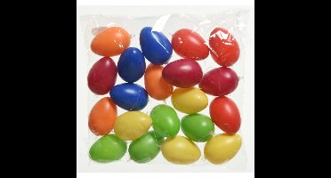 Decoris Paaseieren - 20x stuks - multicolor - 6 cm - kunststof - pasen - paasversiering