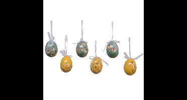 Decoris Paaseieren - 6x stuks - foam - 6 cm - paasversiering - pasen