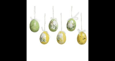 Decoris Paaseieren - 6x stuks - foam - 6 cm - paasversiering - pasen