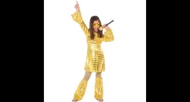 Disco thema verkleedset - carnaval kostuum - goud glitters - meisjes - carnavalskleding