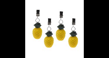 Excellent Houseware Tafelkleedgewichtjes/hangers - 4x - ananas - kunststeen - geel