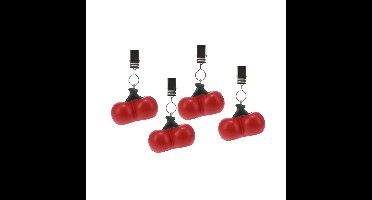 Excellent Houseware Tafelkleedgewichtjes/hangers - 4x - kers - kunststeen - rood