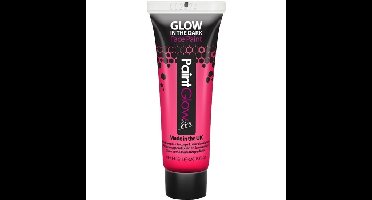 Face/Body paint - neon roze/glow in the dark - 10 ml - schmink/make-up - waterbasis