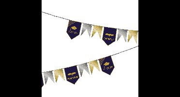 Folat Vlaggenlijn geslaagd - 6 meter - goud/zilver - papier - diploma examenfeest