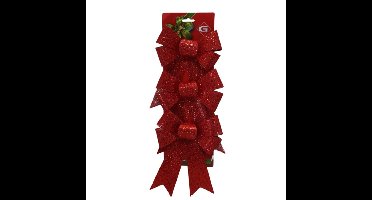 Gerimport kerststrikken -3x - rood - 15 x 24 cm - kersthangers