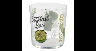Gerimport Mojito cocktailglazen - gedecoreerd glas - met teksten - 360 ml