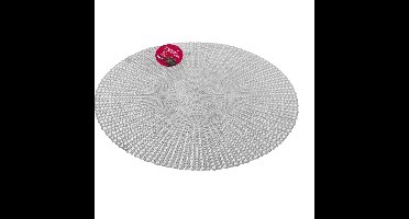 Gerimport Ronde tafel dinner placemats - zilver - kunststof - Dia 40 cm