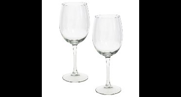 Gerimport Wijnglazen - 6x stuks - glas - 470 ml - Wijnglas voor rode en witte wijn