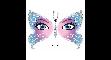 Gezicht stickers Vlinder - 1 vel - zelfklevend - carnaval verkleden