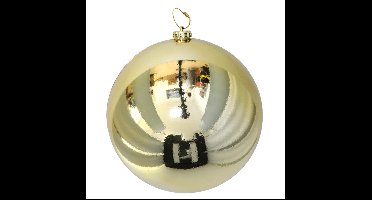 Grote decoratie kerstbal - goud - 20 cm - kunststof - glimmend - kerstversiering