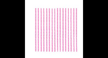 Herbruikbare rietjes - 50x - Roze/wit - Kunststof - 22 cm