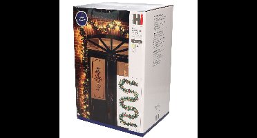 HI verlichte dennenslinger - 500 cm - incl. kerstballen - dennen guirlandes - kerstversiering