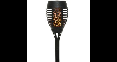Horror decoratie solar LED vlam tuinfakkel zwart 49 cm