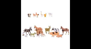 Johntoy Boerderij speelfiguren - 20x - dieren set - kunststof