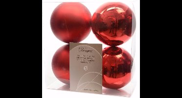 Kerst kerstballen rood 10 cm Ambiance Christmas 4 stuks