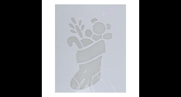 Kerst raamsjabloon kerst sok - wit - 35 cm - raamdecoratie - kerstversiering