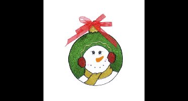 Kerst raamstickers/raamdecoratie sneeuwpop plaatjes 18 cm