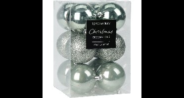 Kerstballen - 12x - mintgroen - 6 cm - kunststof - onbreekbaar - kerstversiering
