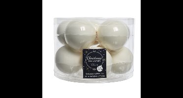 Kerstballen set - 10x stuks -? glas - wol wit - 6 cm - glans/mat - kerstversiering