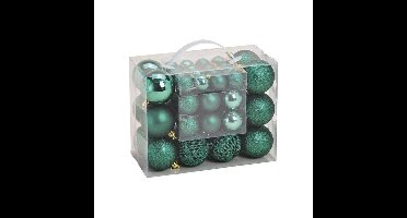 Kerstballen - set 50x st - groen - mix 3, 4 en 6 cm - kunststof - pakket