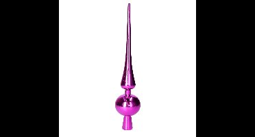 Kerstboom piek - fuchsia roze - 29,5 cm - kunststof - glans -kerstpiek
