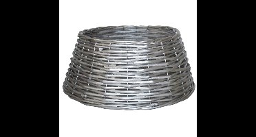 Kerstboomrok/kerstboommand zilver gevlochten D28 cm en H16 cm voor kerstboom van 120 cm