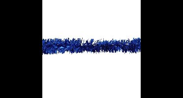 Kerstslinger -?blauw - folie lametta - 150 x 5 cm - kerstboom versiering/guirlandes