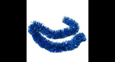 Kerstslingers - glitter blauw - folie lametta - 180 x 12 cm - extra brede slinger/kerstboom versieri