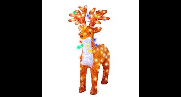 Kerstverlichting figuur - rendier - met kerstlampjes in gewei - 67 cm - LED verlichting