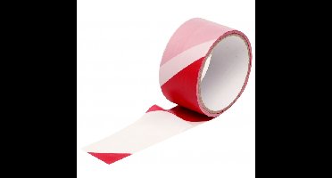 Kinzo Markeerlint - 25 meter - rood/wit - afzetlint - 4,8 cm breed