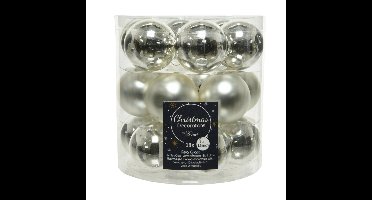 Kleine kerstballen - 18x st - zilver - D4 cm - glas - kerstversiering