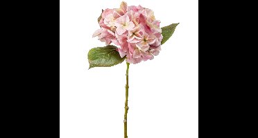 Kunstbloem Hortensia tak - Challenge - 47 cm - roze - kunst zijdebloem - Hydrangea