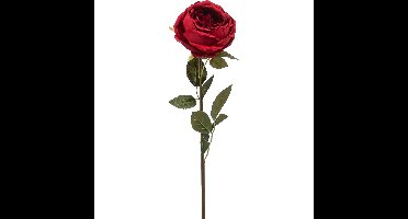 Kunstbloem roos Joelle - rood - 65 cm - decoratie bloemen