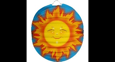 Lampion zon - 22 cm - licht blauw - papier