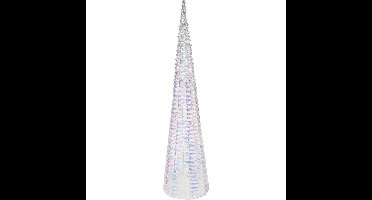 LED kegel kerstboom lamp - regenboog - 80 leds - warm wit - H80 - ijzer - timer