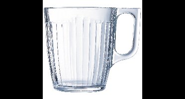 Luminarc Theeglazen Leeds - 6x - transparant bewerkt glas - 8 x 11 cm - 320 ml