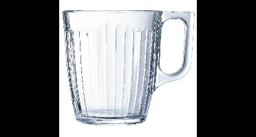 Luminarc Theeglazen Leeds - 6x - transparant bewerkt glas - 8 x 9 cm - 250 ml