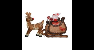 Lumineo Kerstverlichting LED figuur - kerstman met slee - voor buiten - 47 cm