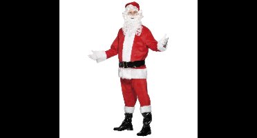 Luxe kerstman kostuum - rood - velours - 4 delig - kerstmannen verkleedkleding