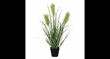 Mica Decorations Kunstplant - siergras - groen - in pot - H53 x D30 cm